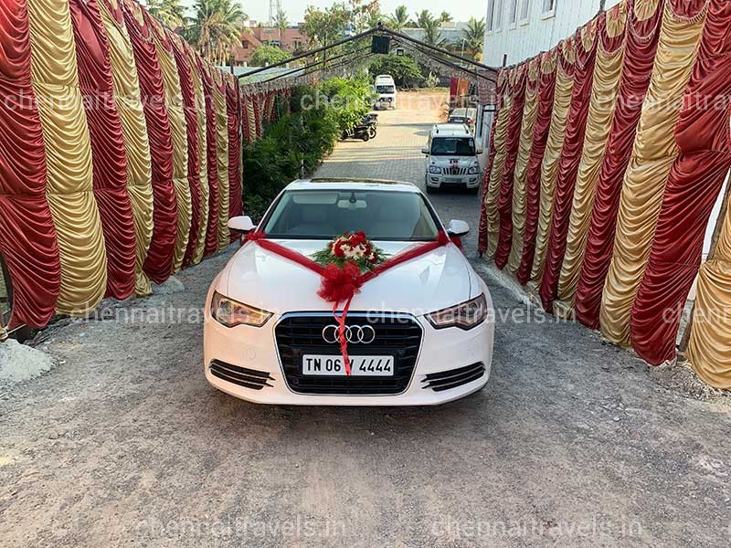 Premium Photo  Wedding car decoration