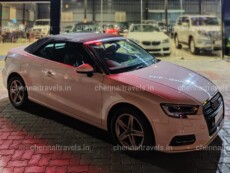 Audi A3 white car for rent